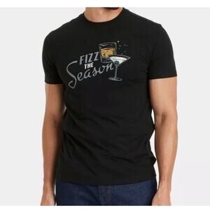 Goodfellow & Co Men's Graphic Fizz the season T-Shirt Black XL